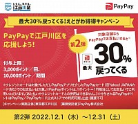 江戸川区PayPay30%還元!