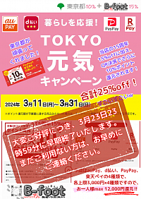 TOKYO応援キャンペーン〜10％還元〜早期終了のお知らせ